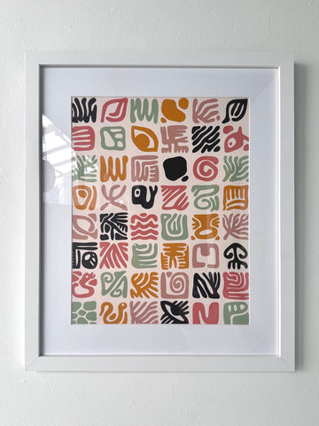 Abstract Hieroglyphics Framed Print